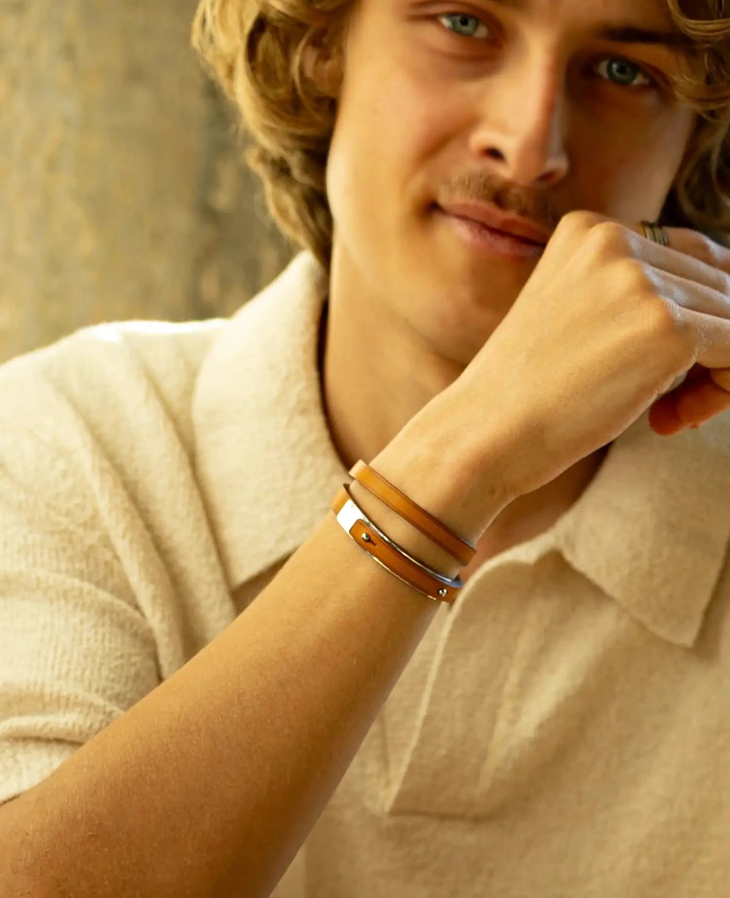 bracelet cuir rock homme