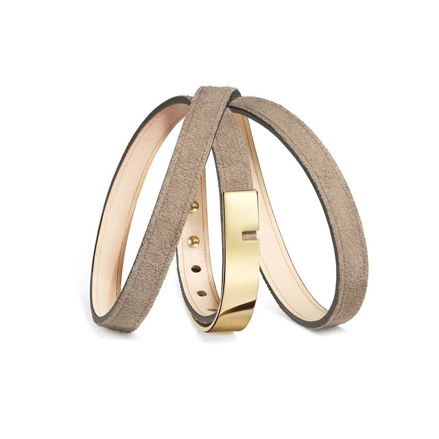 bracelet cuir suede or femme