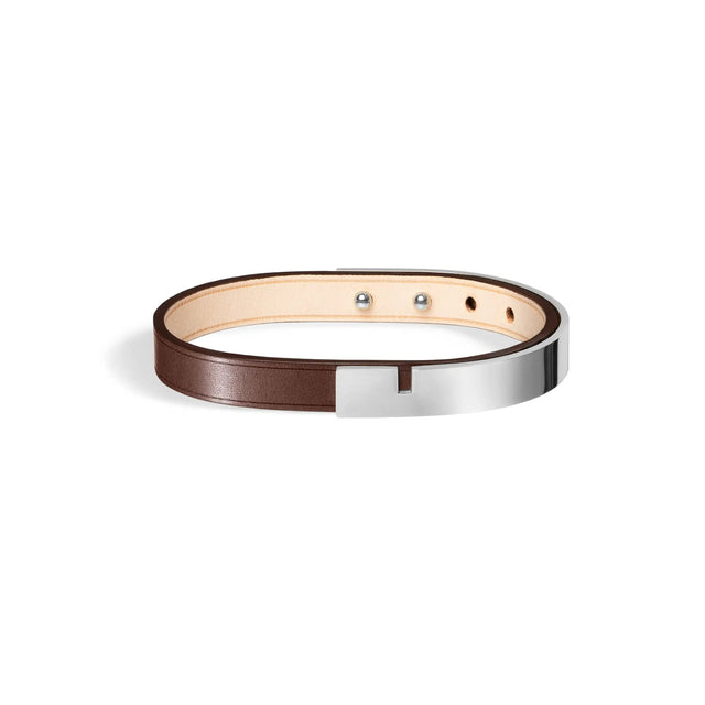 bracelet homme argent marron
