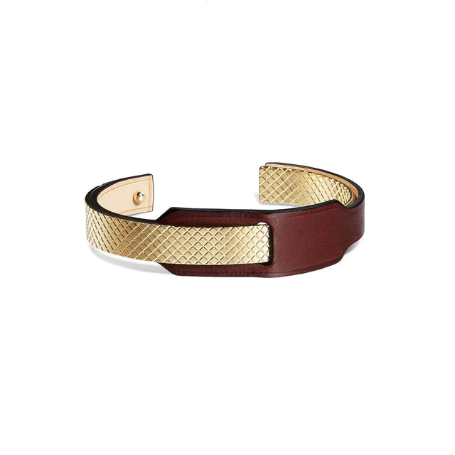 bracelet manchette bordeaux or