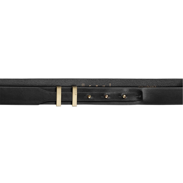 ceinture cuir fine noir et or