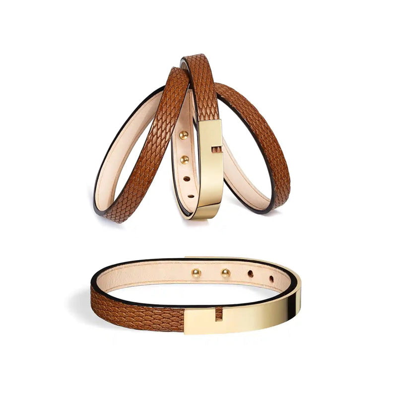 Bracelets couple cuir diamant fauve | U-TURN