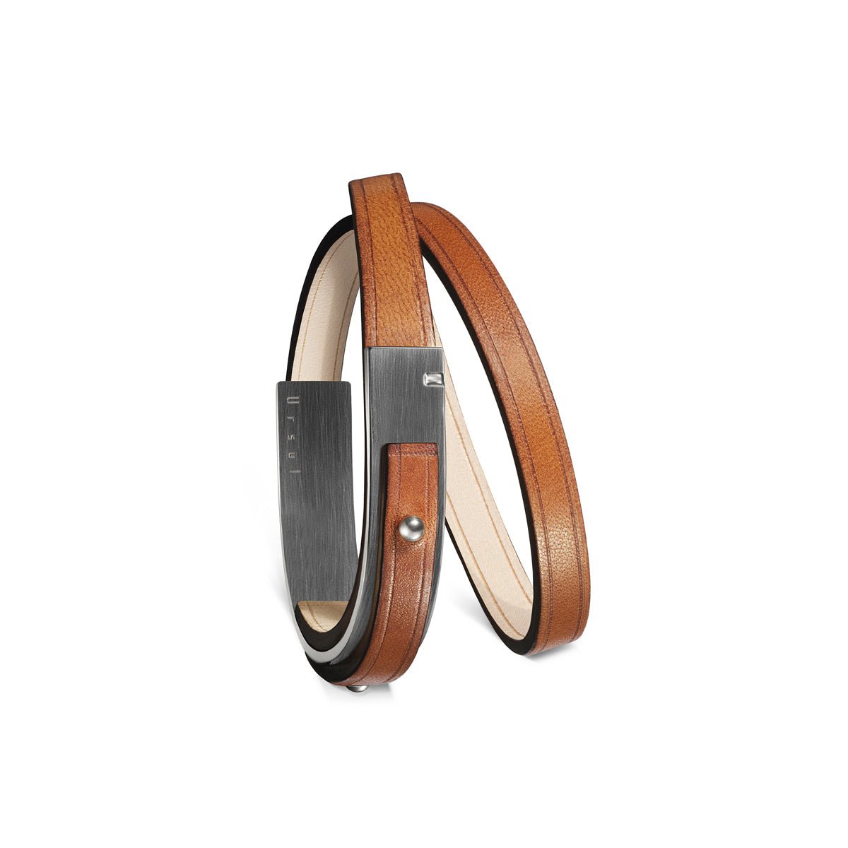 bracelet cuir camel double gun