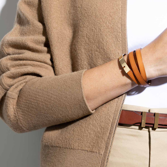 bracelet cuir camel triple ursul