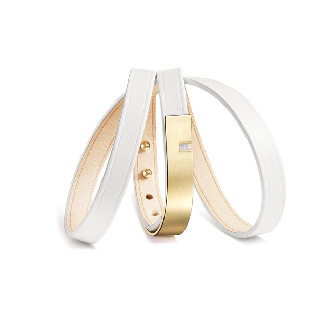 Bracelet blanc en cuir, U-TURN TRIPLE