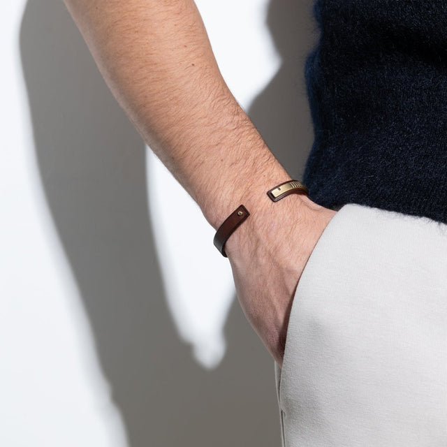 Bracelet cuir homme marron | URAEUS