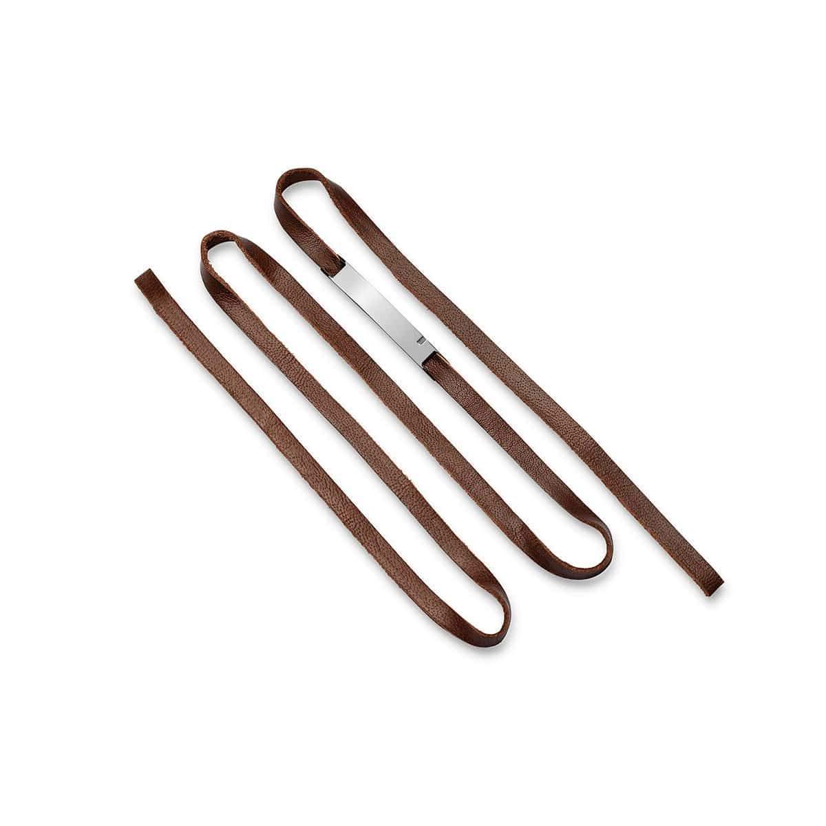 Bracelet personnalisé en cuir marron "WITH U"