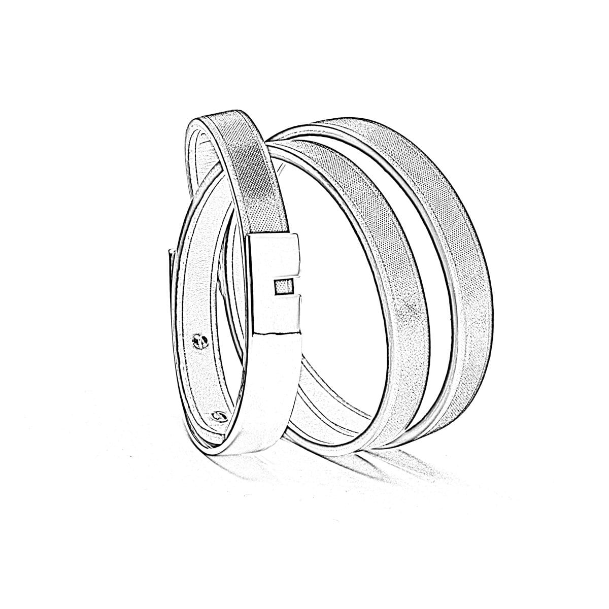 Lanière interchangeable python triple tour.