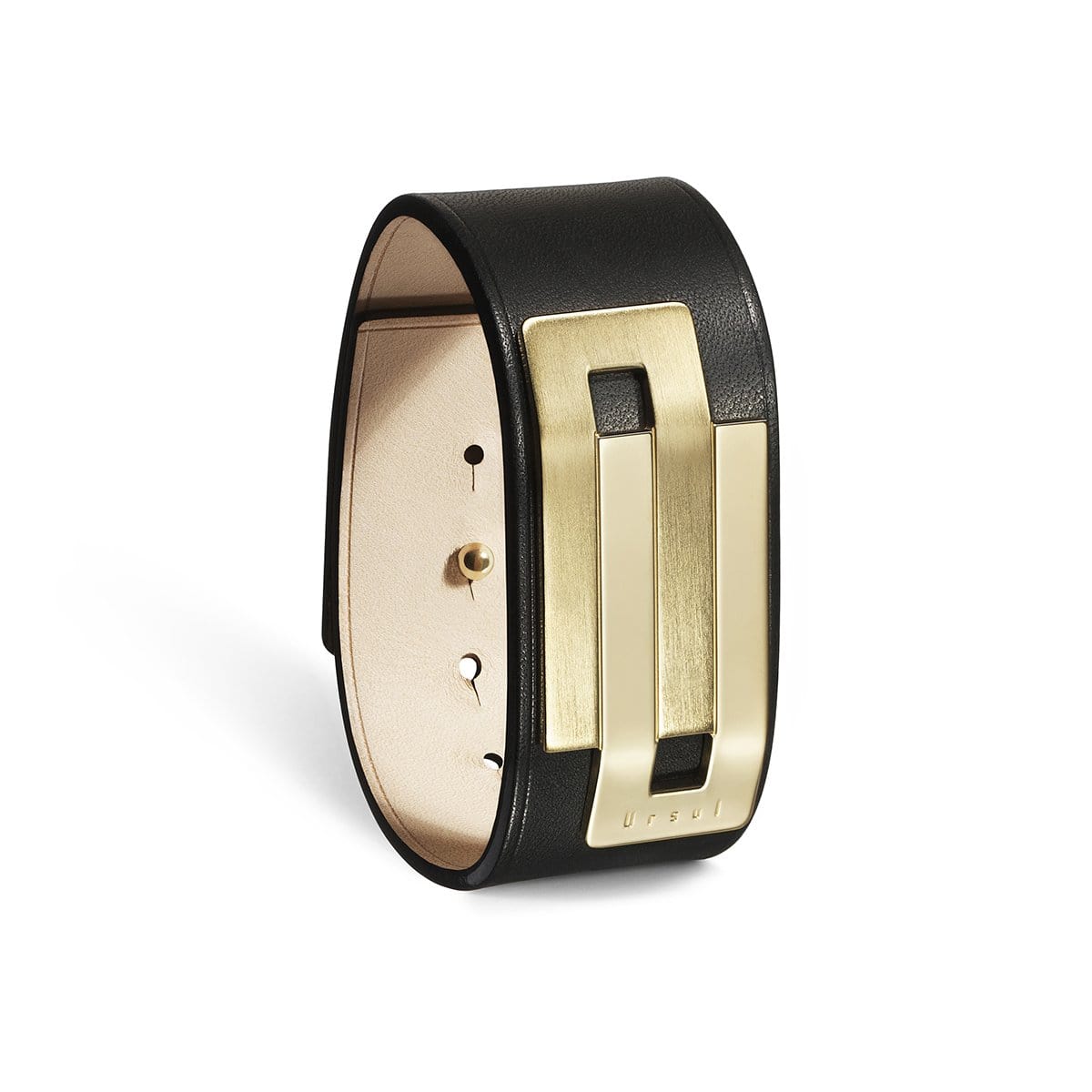 Manchette femme noir en cuir noir Embrace URSUL