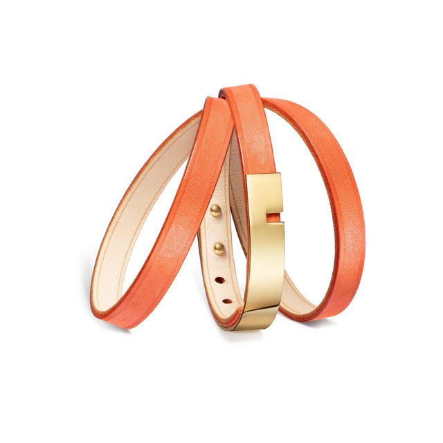 bracelet multi tours orange or
