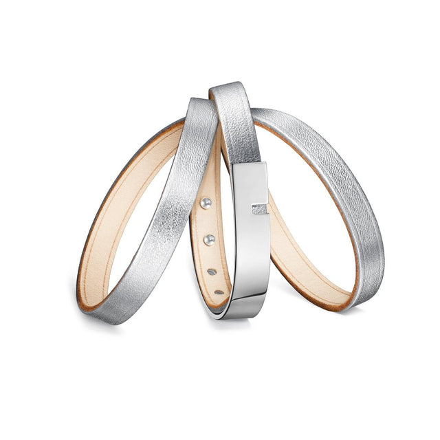 Bracelet en cuir métallisé, U'TURN TRIPLE