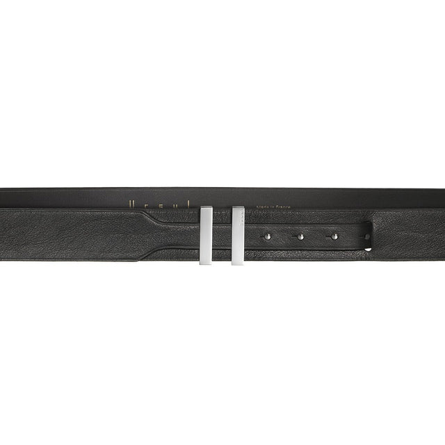 Ceinture cuir noir luxe spartiate