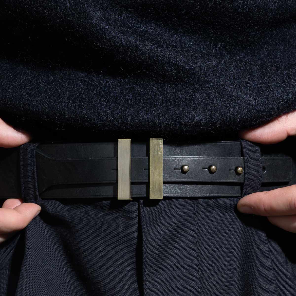 Ceinture homme cuir noir | SPARTIATE.40