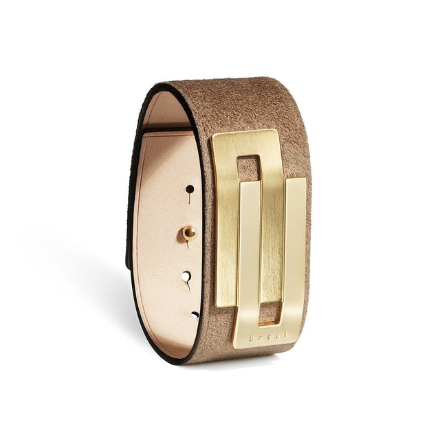 Manchette Cuir Femme camel