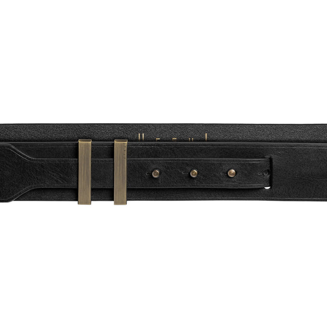 Ceinture cuir noir vieilli | SPARTIATE.34