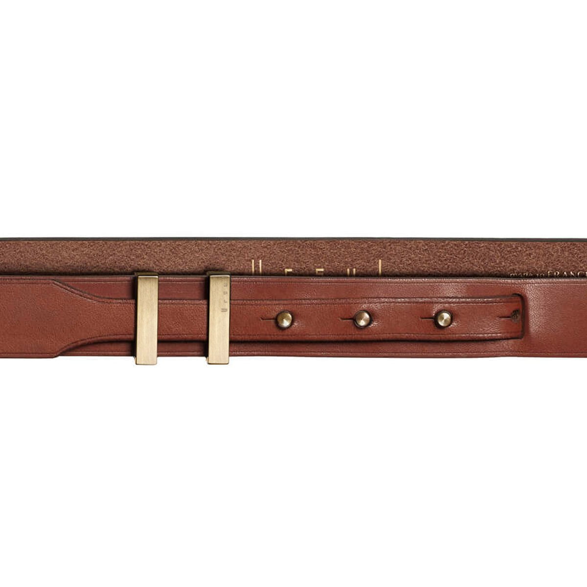 Ceinture fine marron et or SPARTIATE