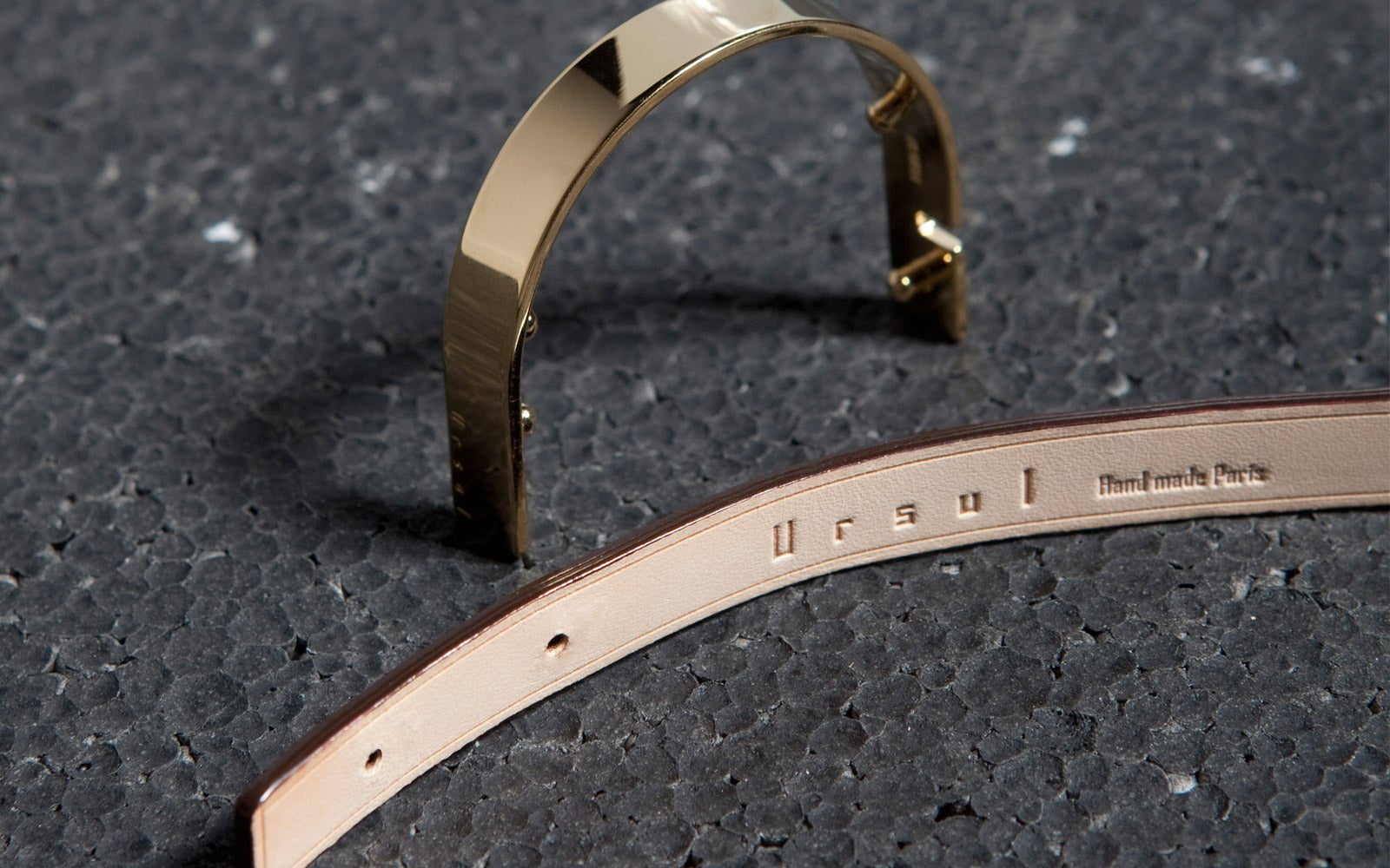 bijoux cuir metal ursul laniere fermoir or