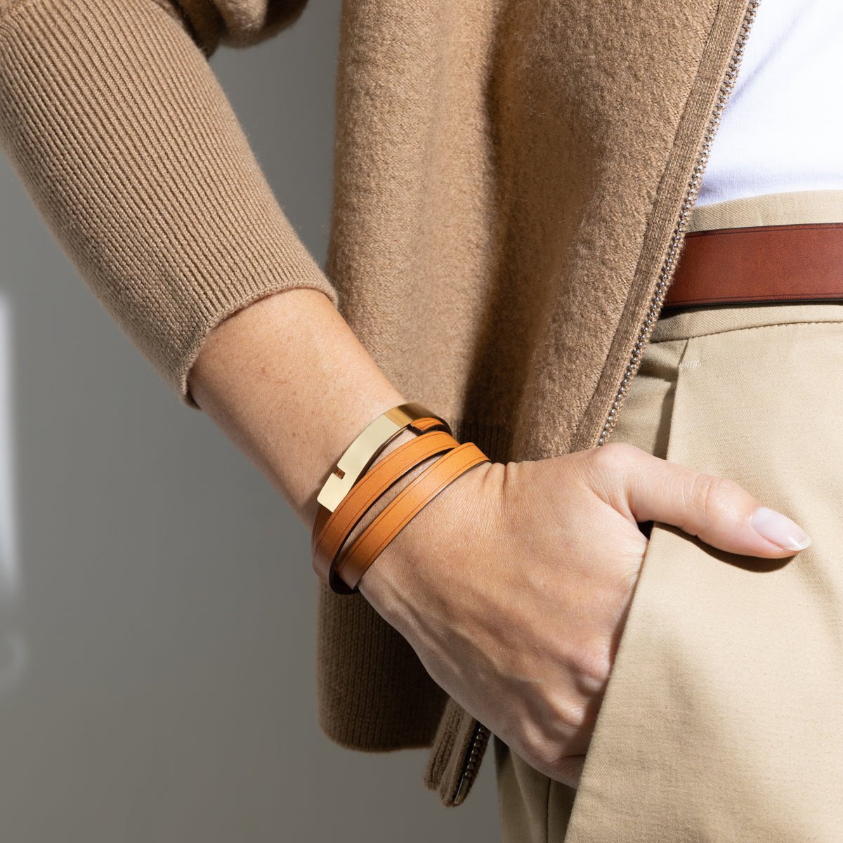Duo de bracelets camel & noir | U-TURN