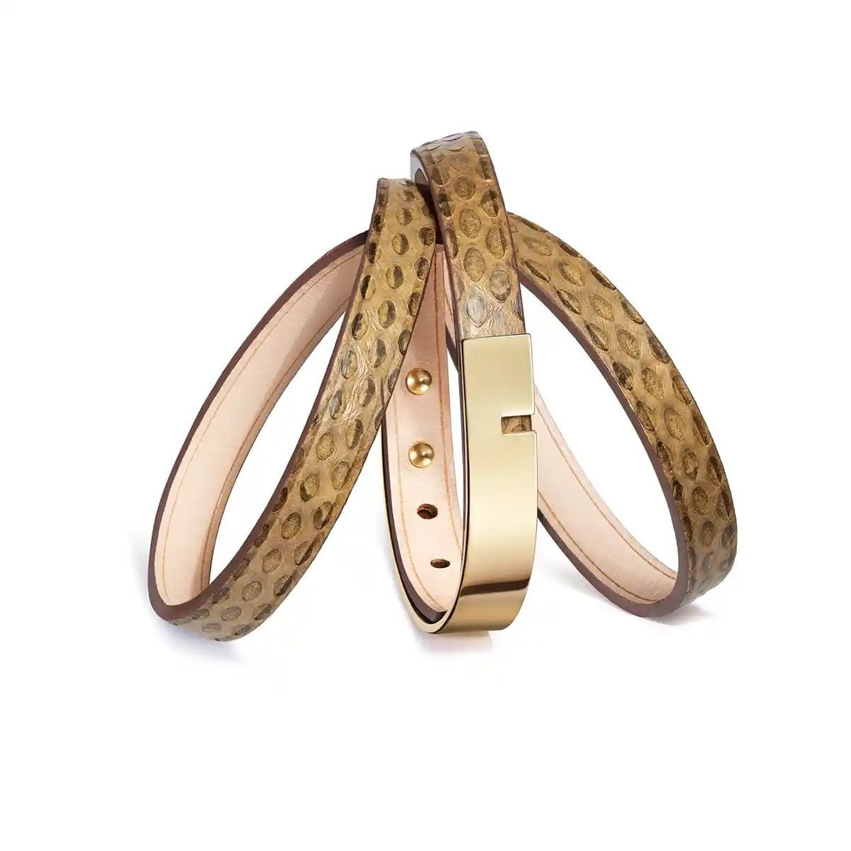 Bracelet cuir python naturel | U'TURN TRIPLE