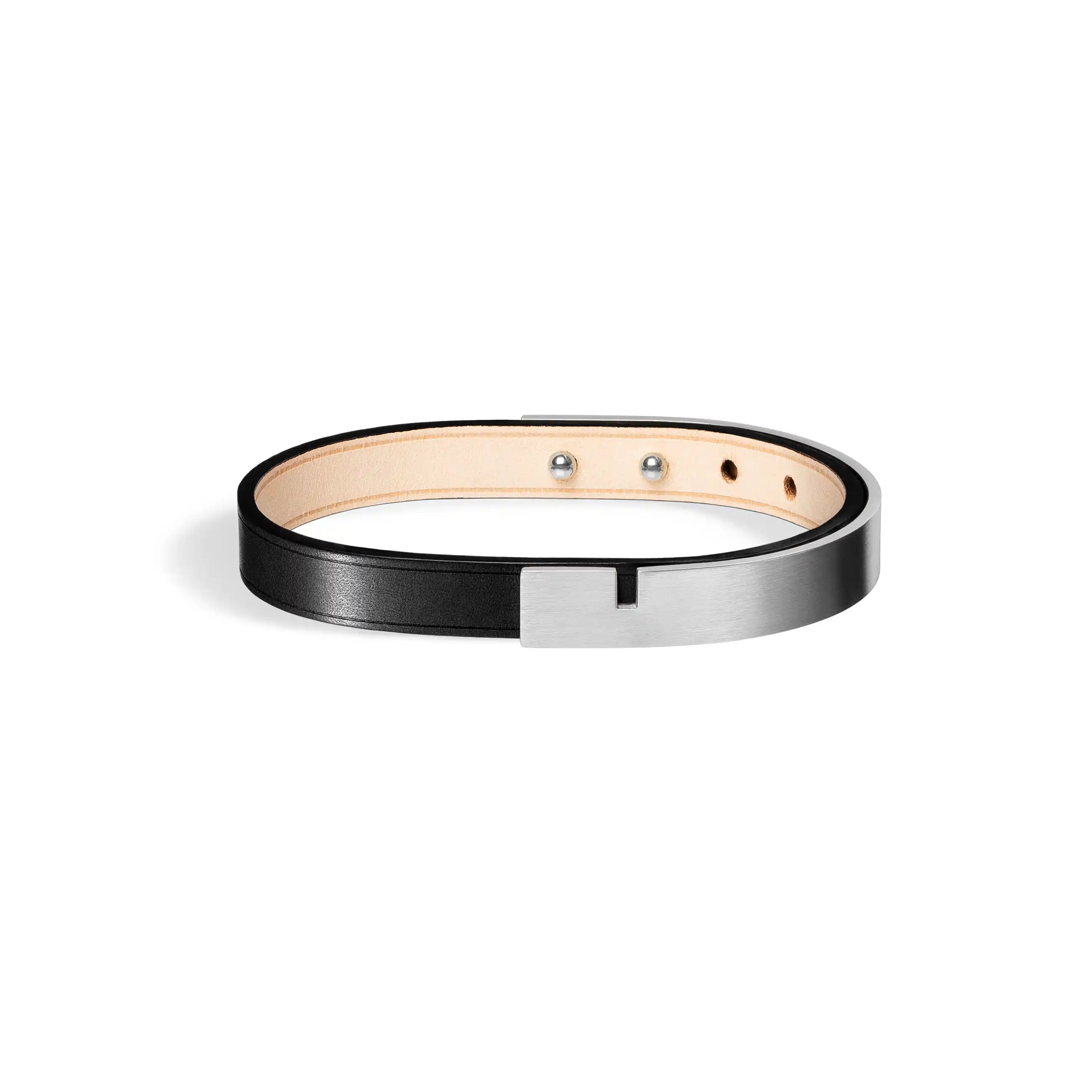 Bracelet Homme 28 Mm En Cuir Véritable Noir - Fabriqué En Espagne, Style Classique, Neuf Avec étiquette