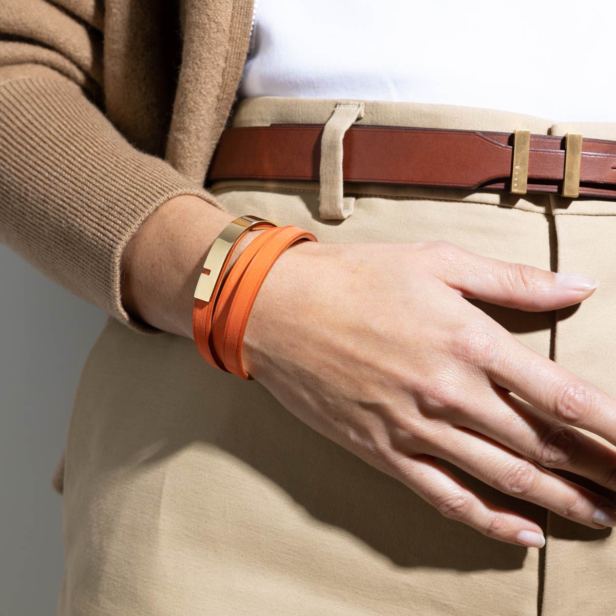 bracelet orange femme