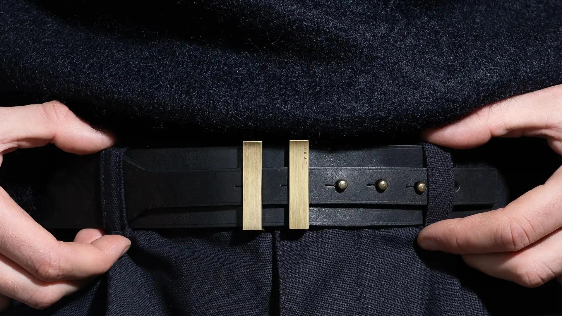 ceintures cuir design noir or