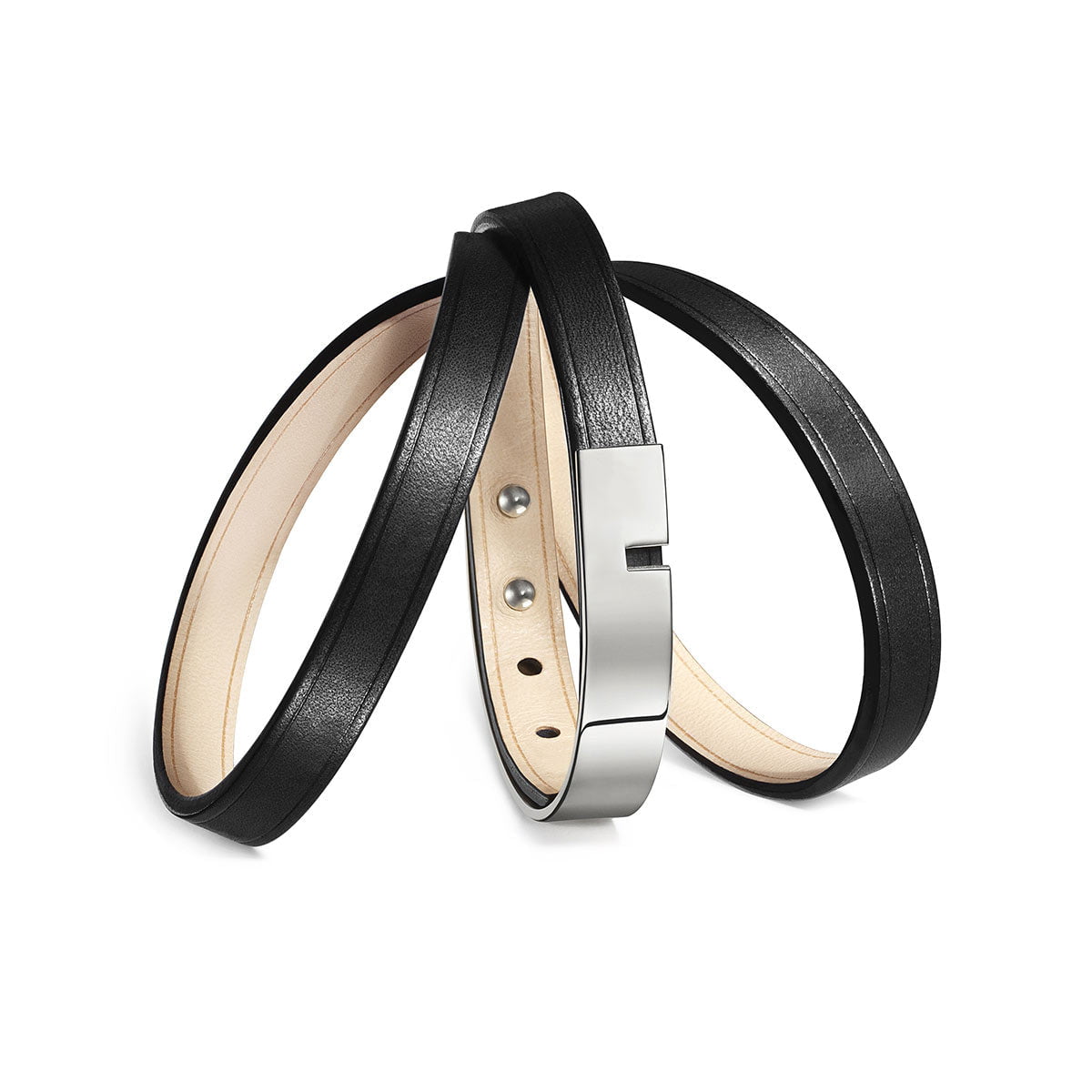 bracelet interchangeable argent noir