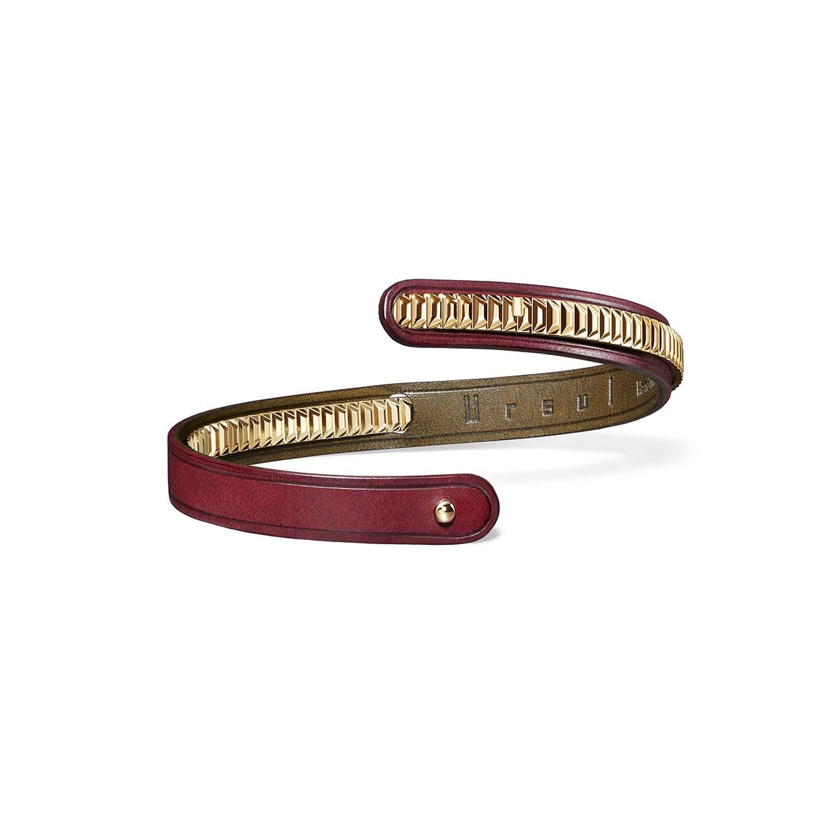 Bracelet femme cuir bordeaux, URAEUS n°8