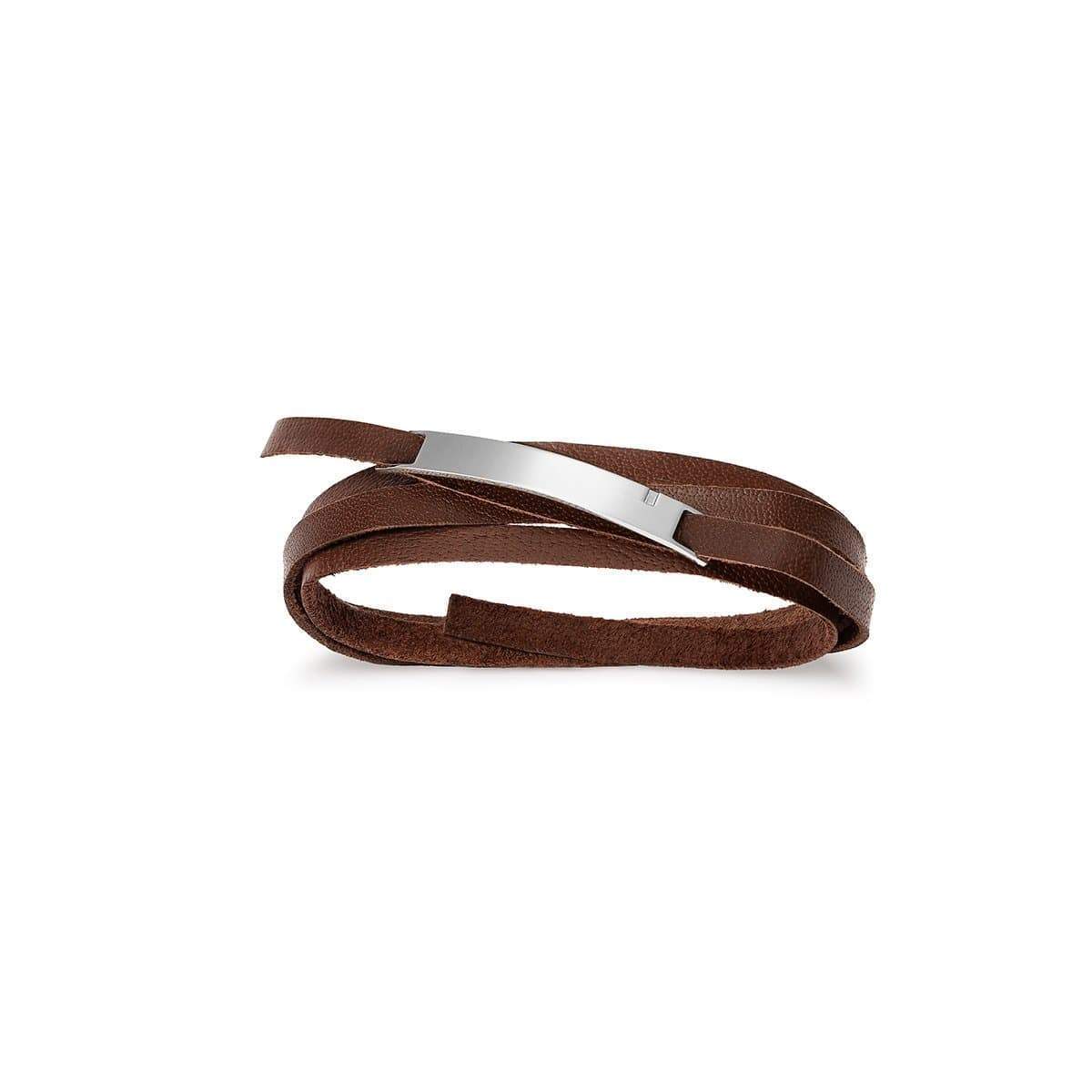 Bracelet personnalisé en cuir marron, "ONLY U"
