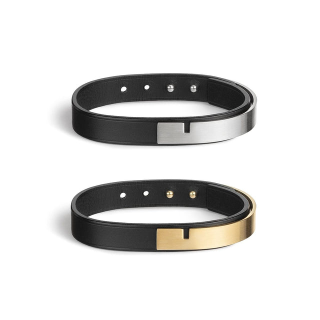 Bracelet U'TURN - Duo bracelet cuir - Noir & Noir